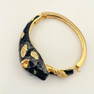 Bold Black/Gold Panther Bracelet – Excellent Condition, Trendy Statement Piece